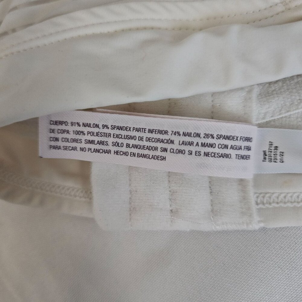 Auden Women's White Sheer Lace Striped Overlay Slightly Lined‎ Bralette Size XL - Picture 12 of 14